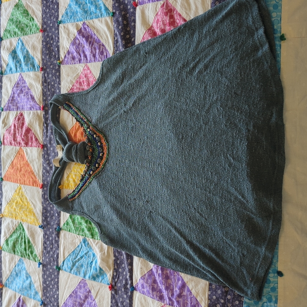 Beaded Mesh Halter Tank